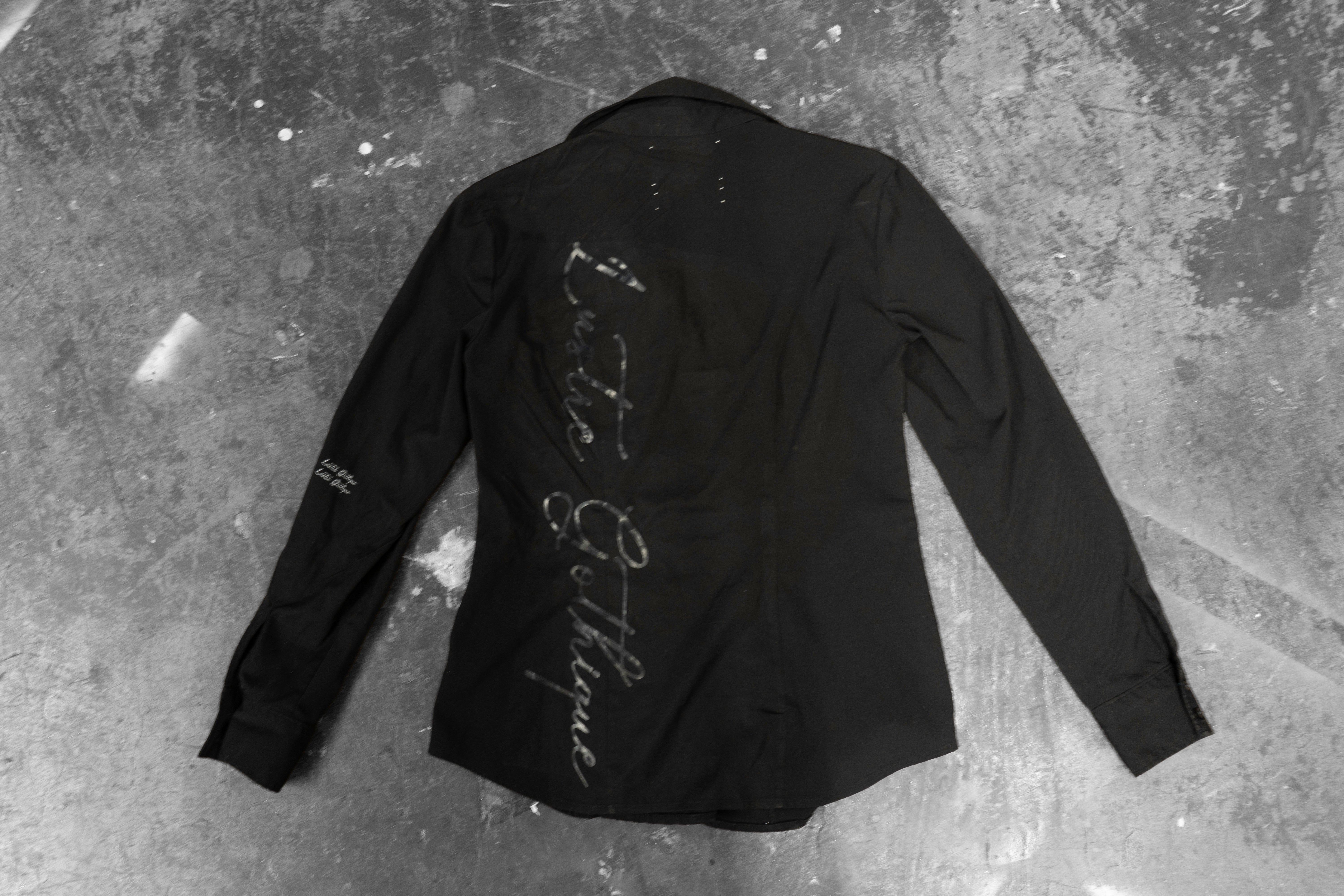 LUSTREGOTHIQUE — BLACK PLEATED TUXEDO SHIRT (1/1)