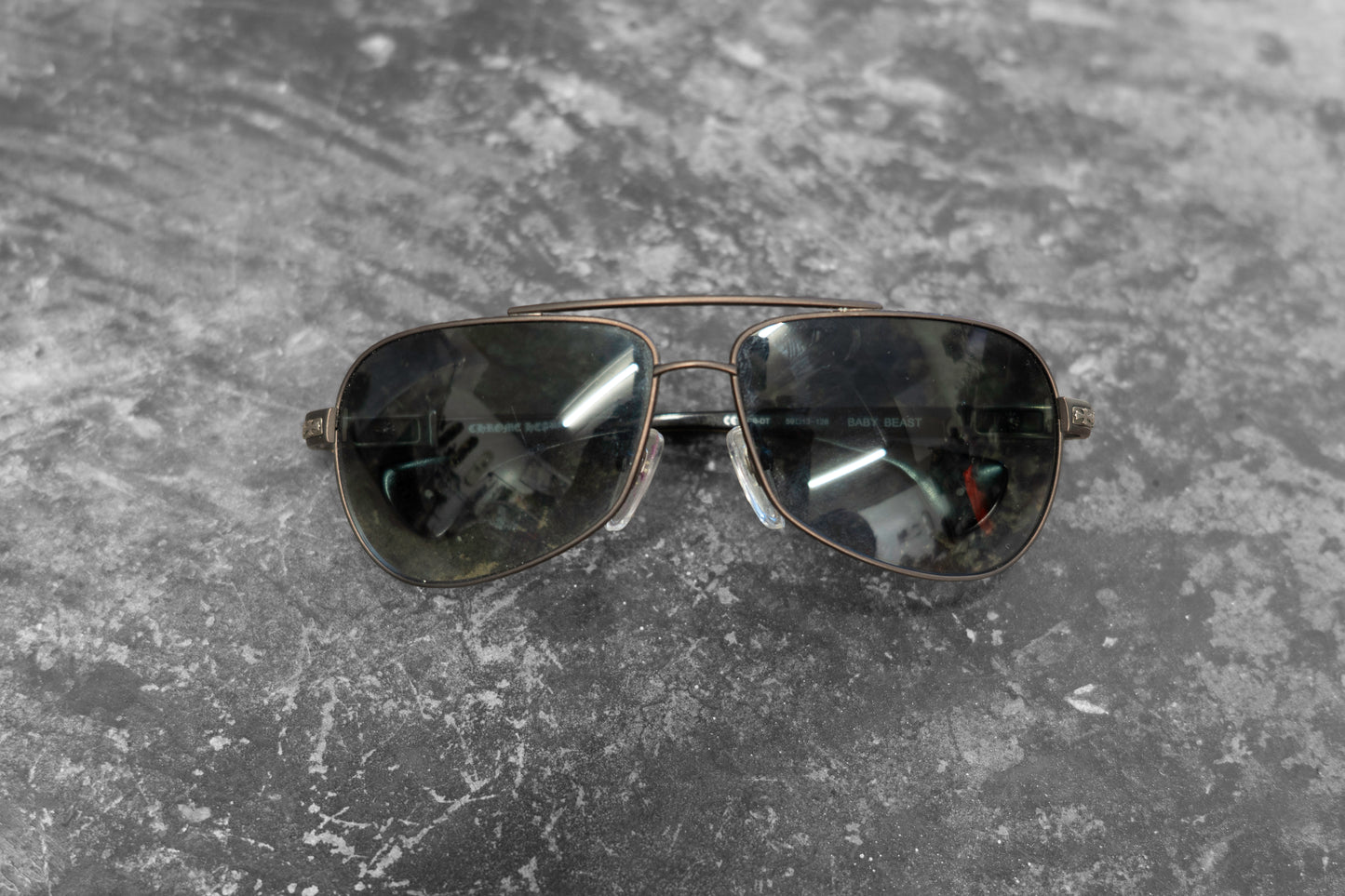 CHROME HEARTS — METAL AVIATOR SUNGLASSES