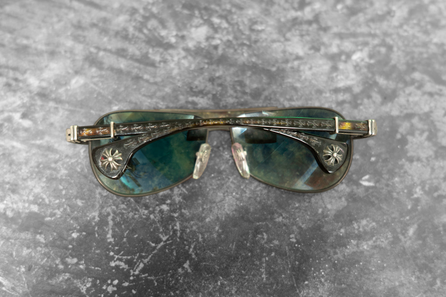 CHROME HEARTS — METAL AVIATOR SUNGLASSES