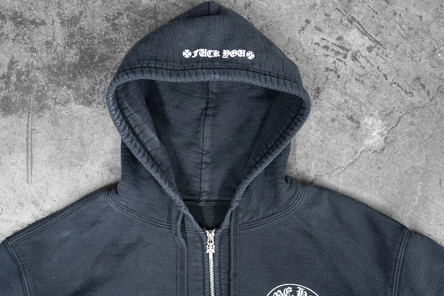 Chrome Hearts Black Zip Up Logo Hoodie