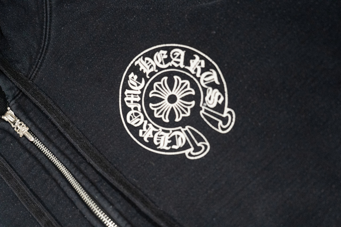 Chrome Hearts Black Zip Up Logo Hoodie
