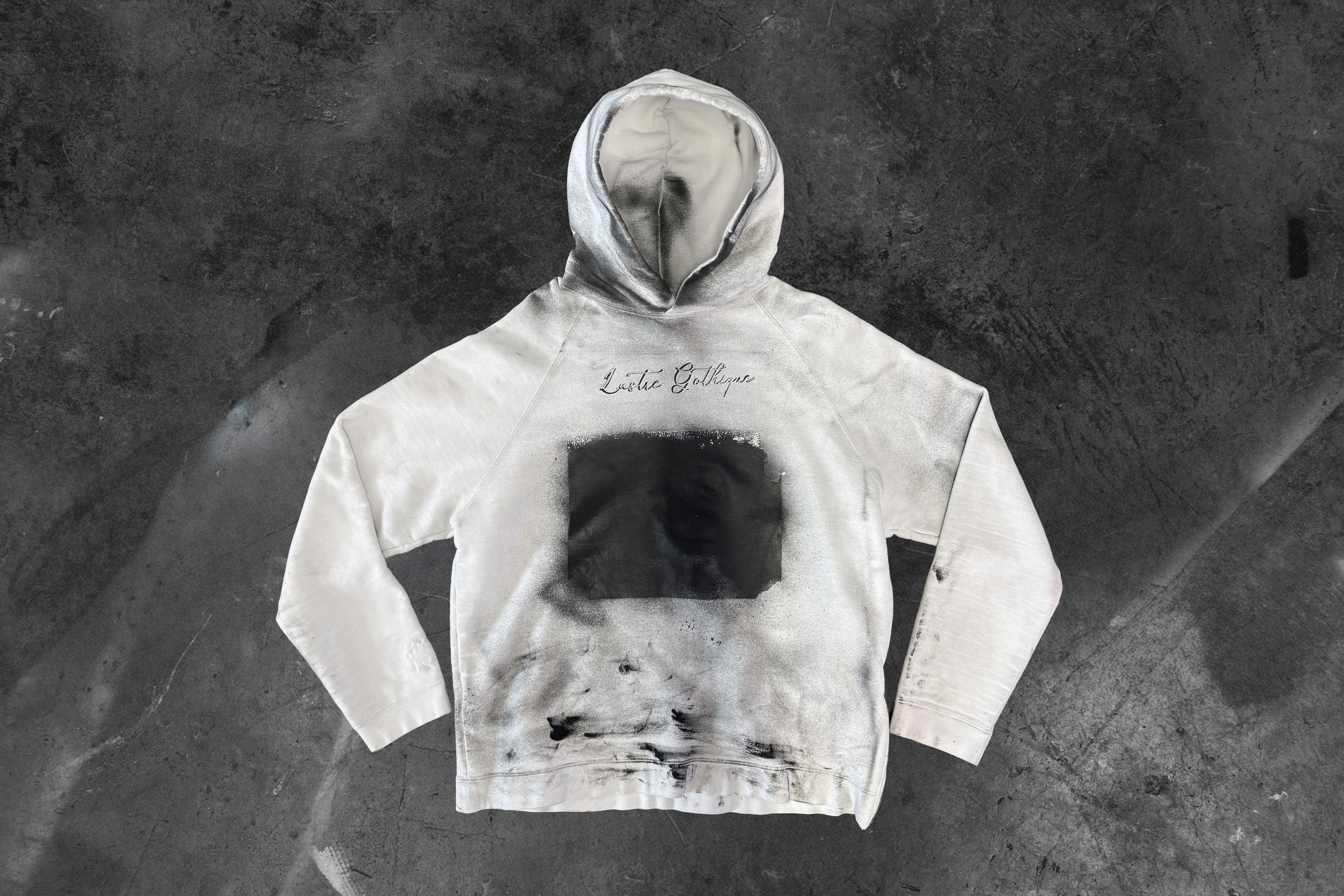 LUSTREGOTHIQUE — GRAPHIC DISTRESSED HOODIE 1/1